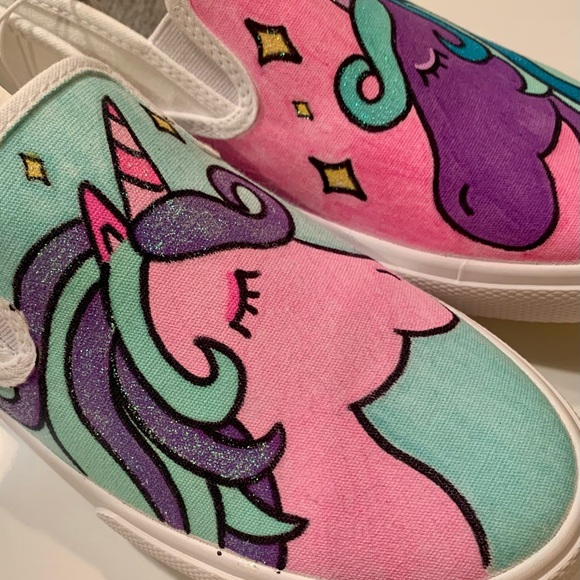 Custom Painted unicorn shoes - Picture 3 of 3